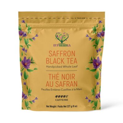 Saffron Black Tea Handpicked Highland Grown Whole Leaf Tea Enriched with 3 Gr...