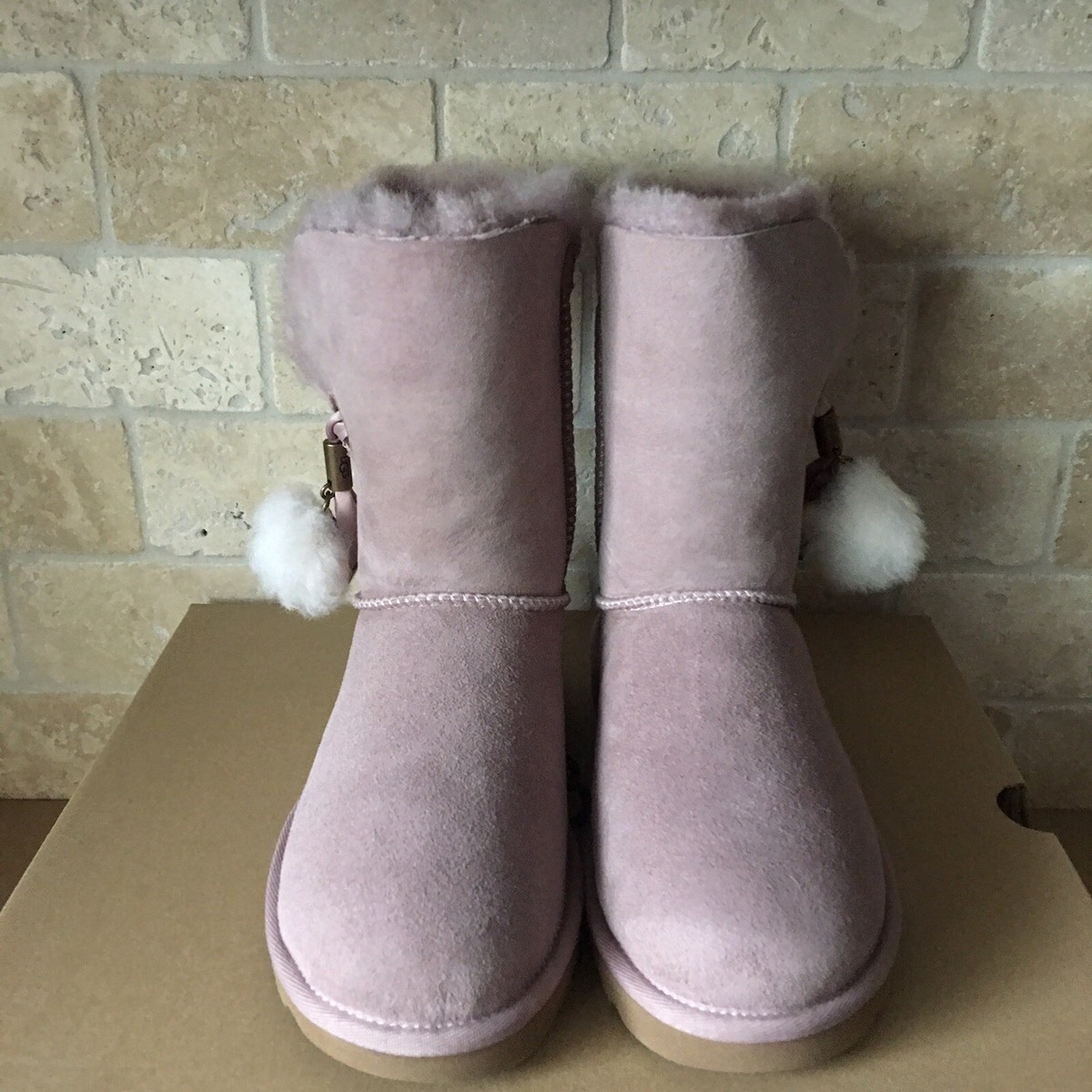 UGG Irina Star Charm Pom Pom Dusk Sheepskin Short Boots Size US
