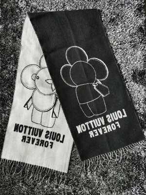 Louis Vuitton Vivienne Cashmere Scarf M71040 Gray Make In UK | eBay