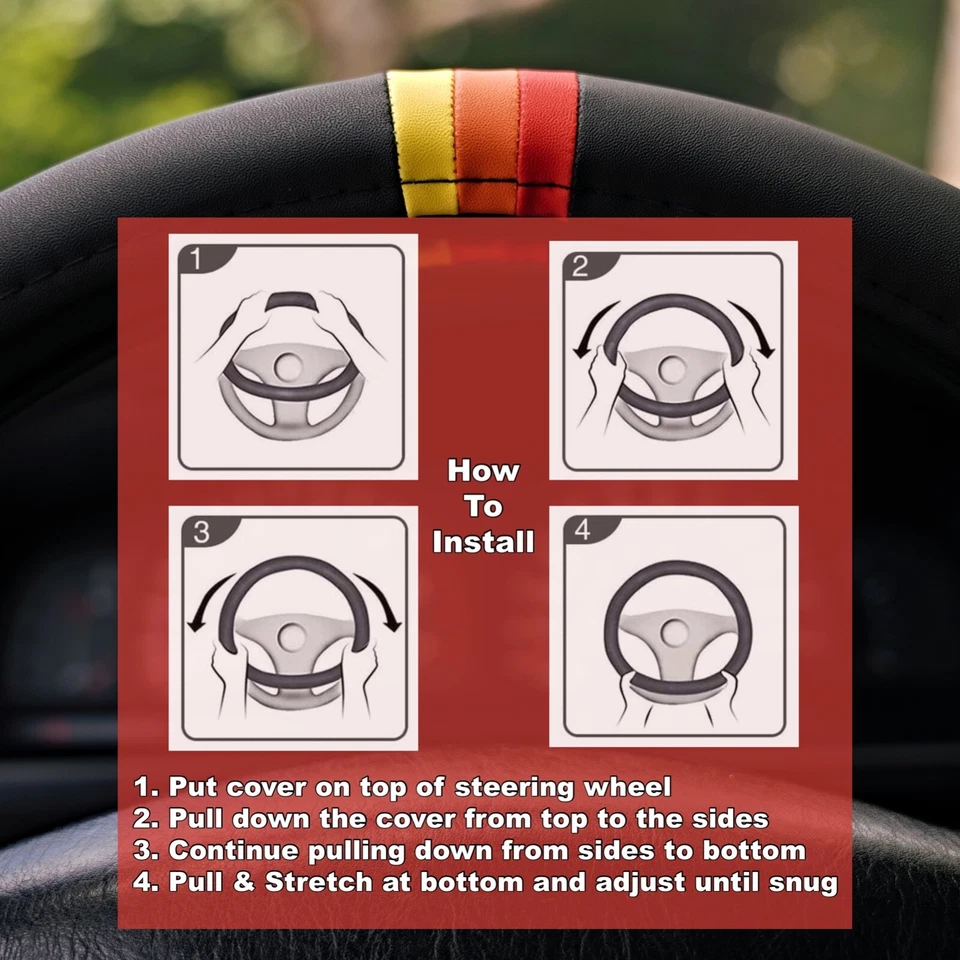 Cubierta de volante a rayas retro para Lexus GX 460 2011-2023 Foto 4 de 4