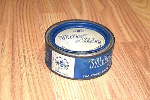 Pulitore pneumatici da parete lato bianco Simoniz vintage 13 oz lattina di latta Chicago - Foto 3 di 7