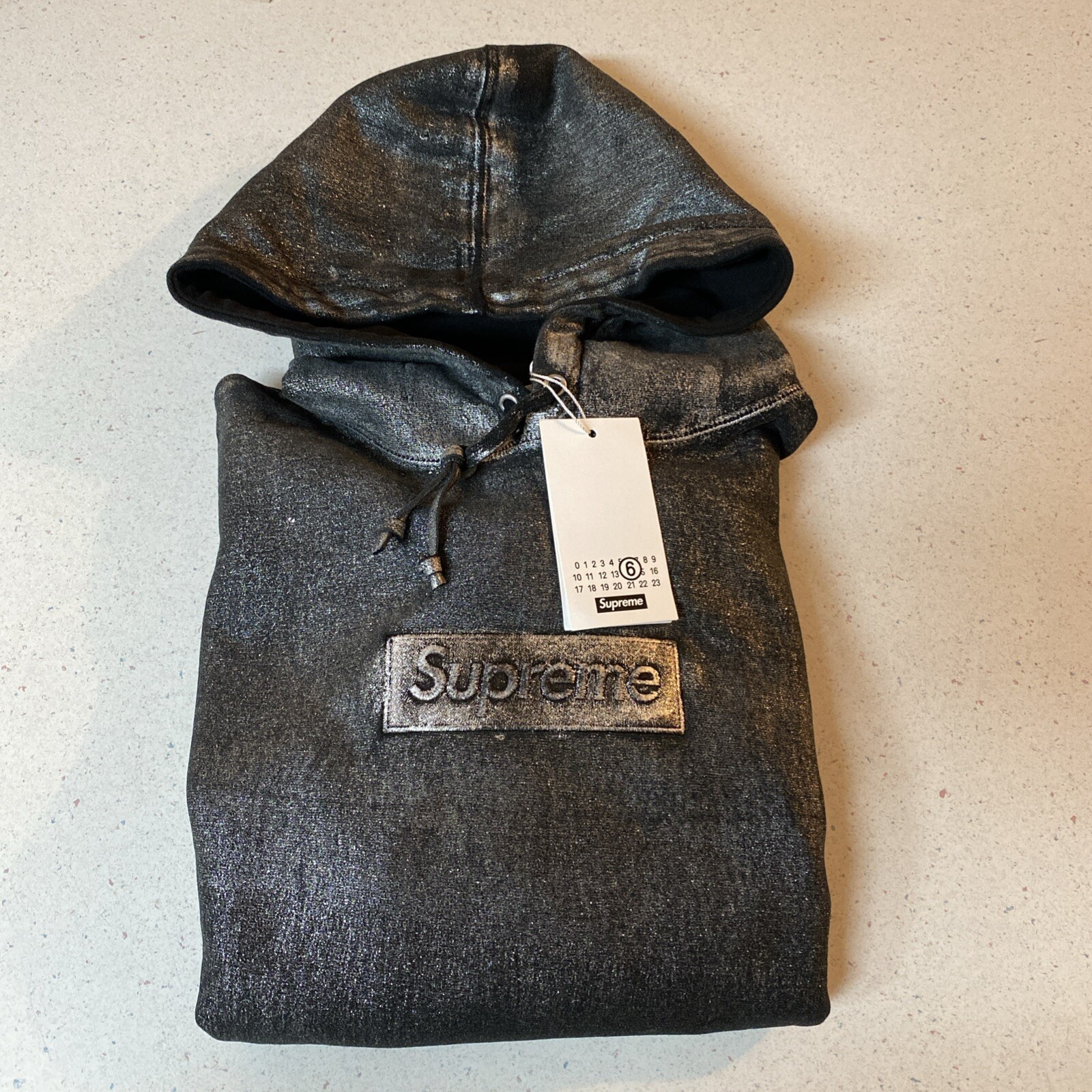 Supreme x MM6 Maison Margiela Foil Box Logo Hoodie (SS24SW33) Men's Sizes S