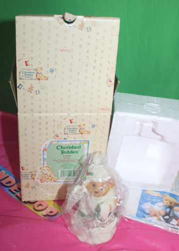 Enesco Cherished Teddies Figurine Stormi Hark The Herald Angels Sing 1996 In Box - Picture 2 of 14