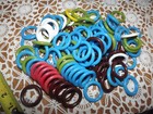 Vintage Macrame Plastic Craft Rings X 103 1.5" Dia x 1/4" Thick Blue Green Brown