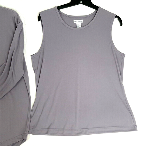 Emily Spencer 2 piece Set Size L Purple Cami Tank w/ Button Blouse Purple - Picture 7 of 9