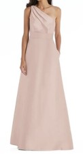 Alfred Sung Toasted Sugar One-Shoulder A-Line Gown Size 14 $239 D815S NWT