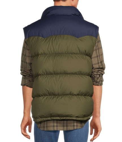 Polo Ralph Lauren Colorblocked Western Cowboy Ranch Barn 650 Down Jacket Vest - Picture 15 of 16