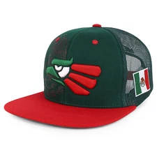 XXL Hecho En Mexico Eagle 3D Embroidered Flatbill Snapback Mesh Cap  - FREE SHIP
