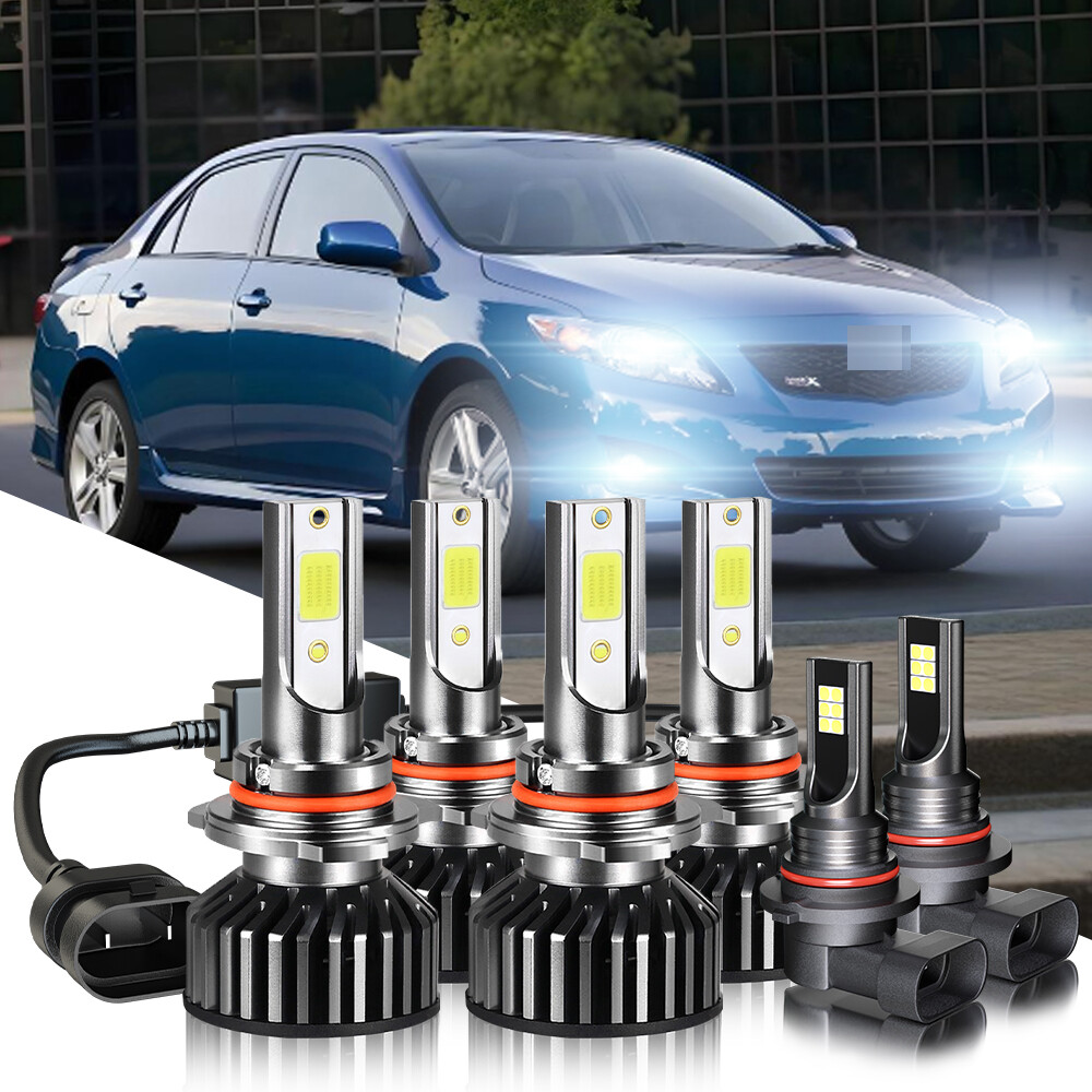For Toyota Corolla Sedan 4-Door 2005-2008 LED Headlight+Fog Light Bulbs Kit 6pcs