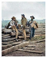 CONFEDERATE SOLDIERS PRISONERS OF BATTLE OF GETTYSBURG 8X10 COLORIZED PHOTO