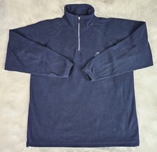 Kappa Sweatshirt Mens Blue 1/4 Zip Pullover Long Sleeve Logo Fleece