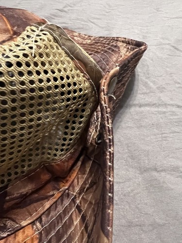 Camouflage Mesh Hat W/ Side Snaps Great For Fishing Hunting Boating Lightweight - Picture 5 of 7