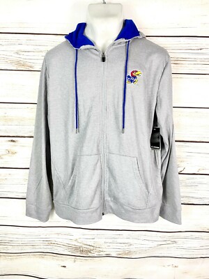 Colosseum Mens Kansas Jayhawks Jacket NCAA Size L Gray Full Zip Long Sleeve
