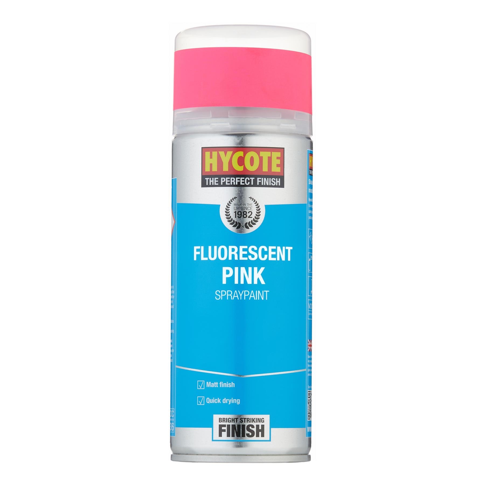 Hycote Fluorescent Pink Fast Drying Aerosol Spray Paint 400ml XUK471 Car Metal