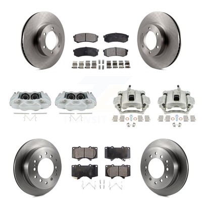 Front Rear Disc Brake Caliper Rotor Semi-Metallic Pad Kit (10Pc) For Lexus GX470