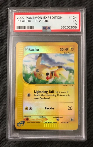 2002 Pokemon Expedition Pikachu #124 Reverse Foil PSA 5 EXCELLENT!