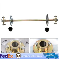 29" Go Kart Rear Live Axle Kit Chain Sprocket Brake Wheel Hub Assembly Go Cart 