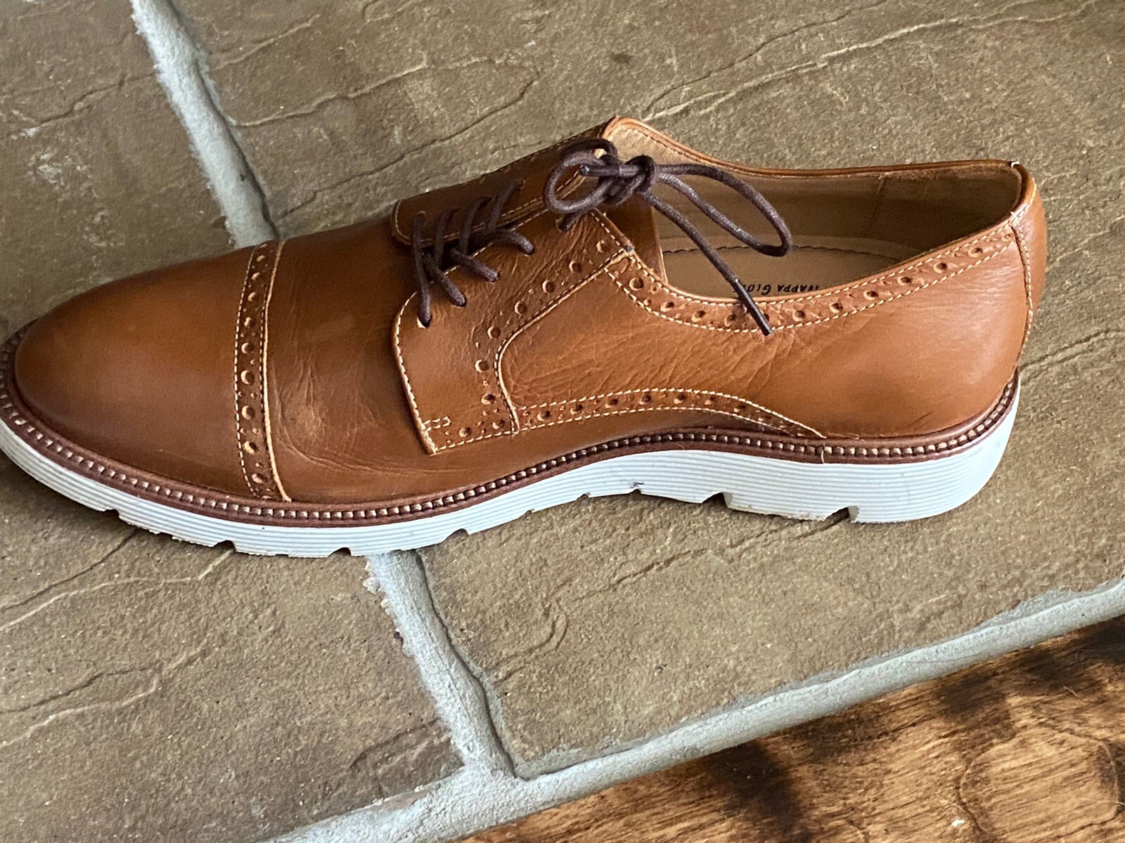 Flag Ltd. LaceUp Dress Shoes Brown Nappa Glove Leather Cap Toe Men's 9