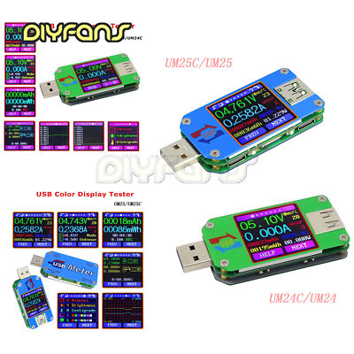 UM25C/24C UM25/24 USB 2.0 Type-C Farbe LCD Display Tester Spannung Strom Meter