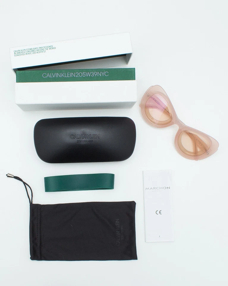 Raras gafas de sol Calvin Klein 205W39NYC rosa rubor CatEye de Raf Simons Foto 2 de 4