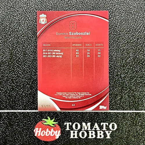 TOPPS CHROME LIVERPOOL TEAM SET 2023-24 DOMINIK SZOBOSZLAI /99 AQUA HEROES - Imagen 2 de 2
