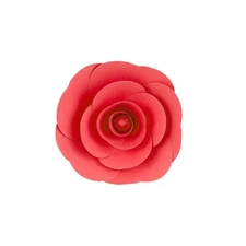 Mega Crafts - 8" Handmade Paper Pedal Flower - Coral, 1PC