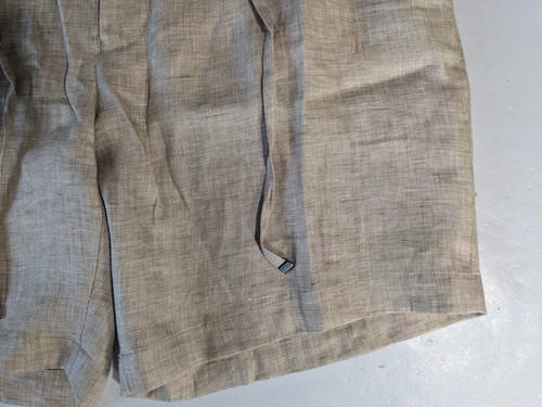 NEW Size 40 Mens Murano Alex Slim Fit Baird McNutt Linen Casual Shorts Khaki - Picture 2 of 9