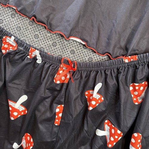 Mushroom Pajamas Womens XL Mush Print Lettuce Trim Cami And Shorts Sexy Comfy - Picture 9 of 24