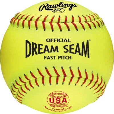 NEW 1 SOFT BALL Rawlings Official DREAM SEAM Fastpitch Softball  12'' US ASA #524