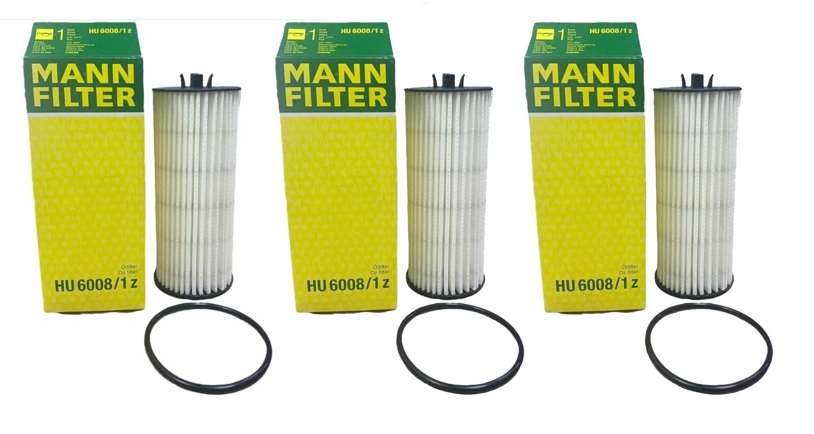 Mann Set of 3 Engine Oil Filters HU 6008/1 z for Aston Martin Mercedes-Benz