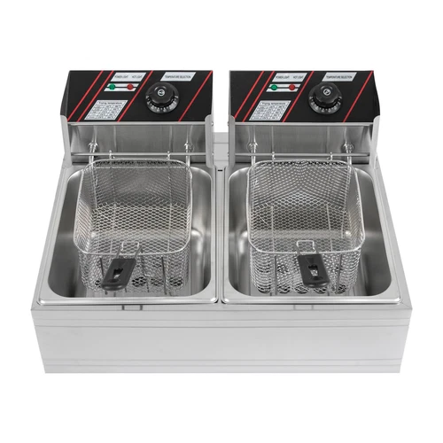 12L Gastro Friteuse Edelstahl Elektro Fritöse Doppel Fritoese mit Frittier 5000W - Bild 13 von 24