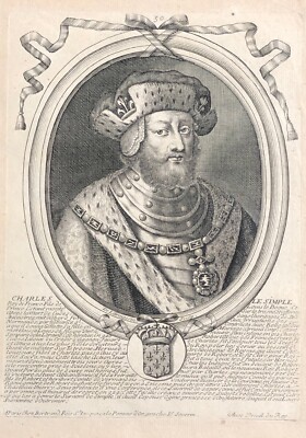 Charles The Simple 879-929 King Of Francie Nicolas II of Larmessin C ...