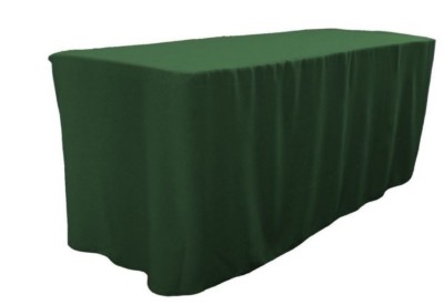 4' ft. Fitted Polyester Table Cover Trade show Booth Dj Tablecloth Hunter Green