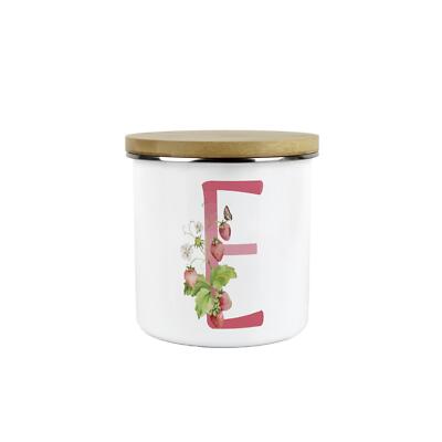 Buchstabe E Geschenk Vorratsdose - Erdbeere Rosa Blumen Personalisierte Geschenke für Sie