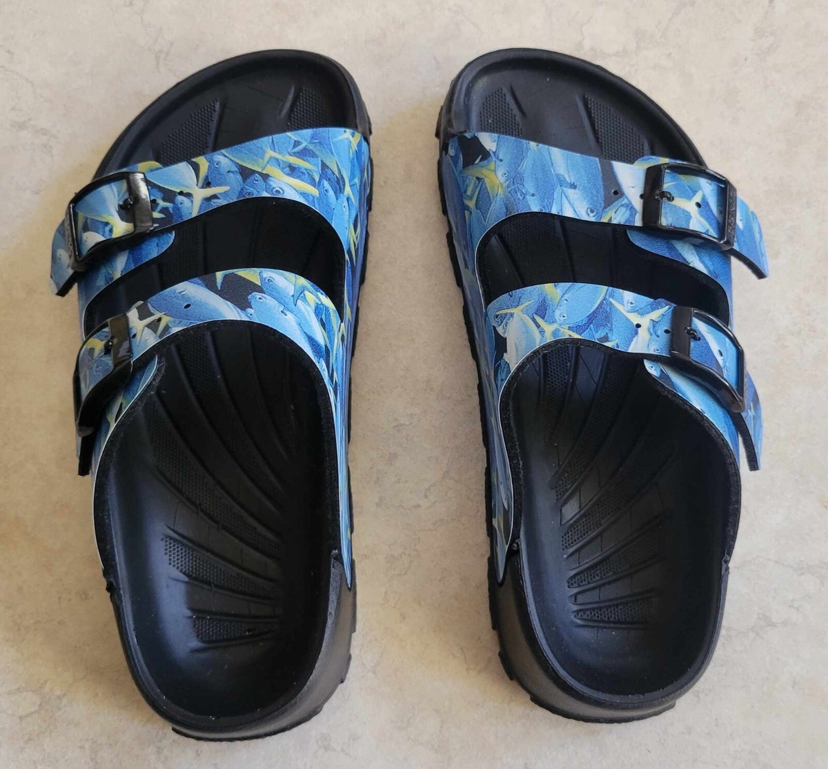 NEW* Birkenstock Birkis HAITI Kids Birko Flor Fish blue size