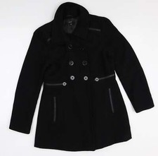 Therapy Womens Black Pea Coat Jacket Size 10