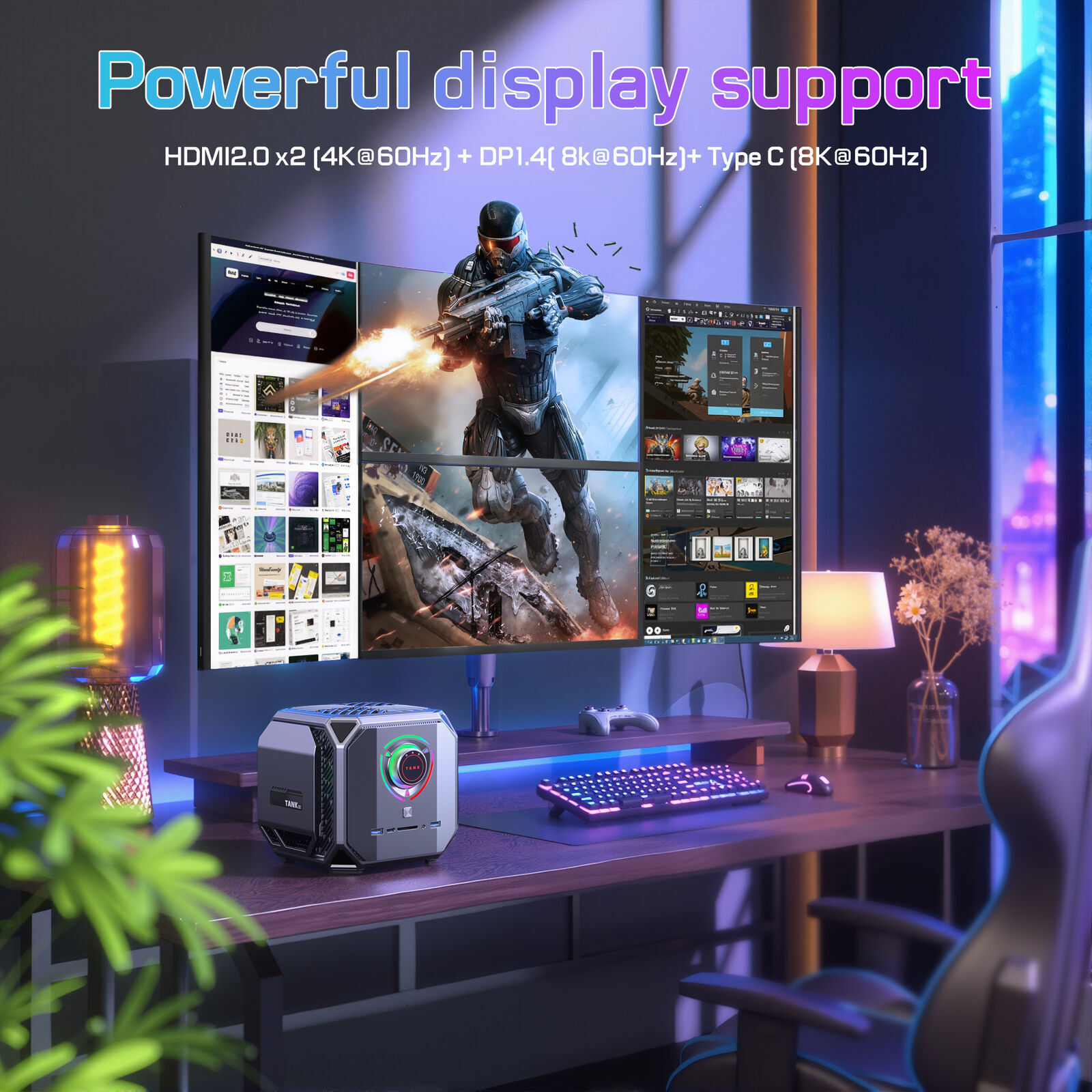 4K GAMING Mini PC Windows 11 Intel i7 12700H RTX 3060 Graphics 32GB DDR5 1TB SSD