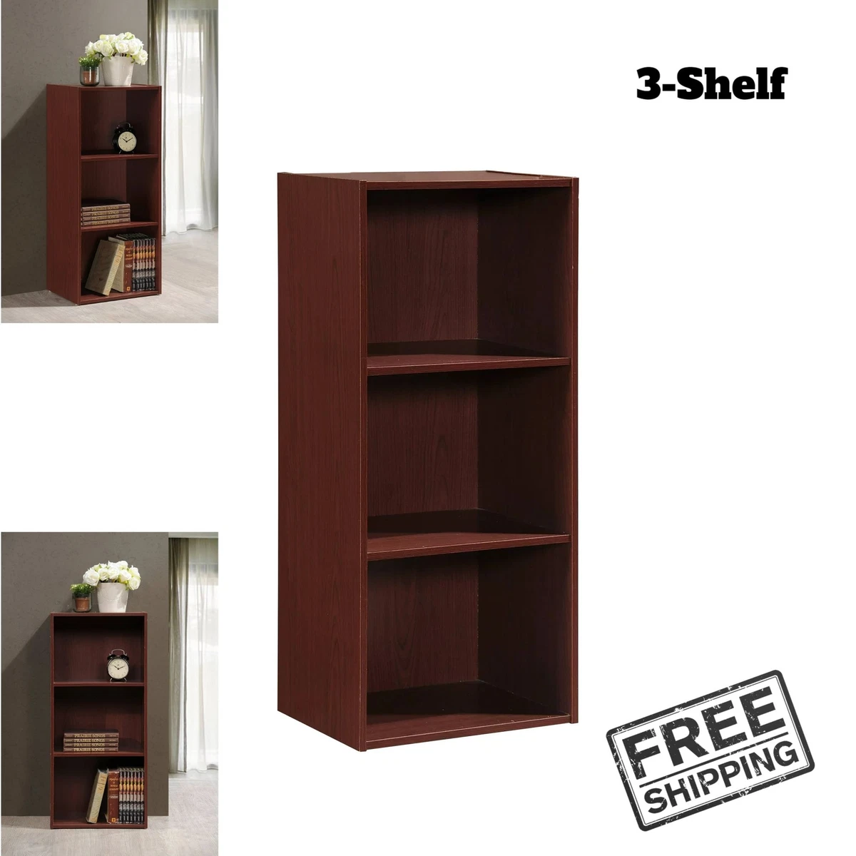 Small three shelf bookcase deals