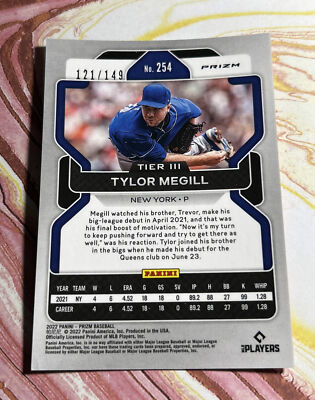 2022 Panini Prizm ~ Tylor Megill #254 ~ Red Mojo ~ / 149 RC ~ NY