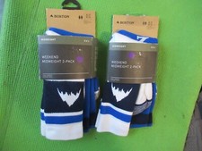 Lot 2 New 2-pack 4 pair total Burton Kid's SM 13-1 weekend midweight socks