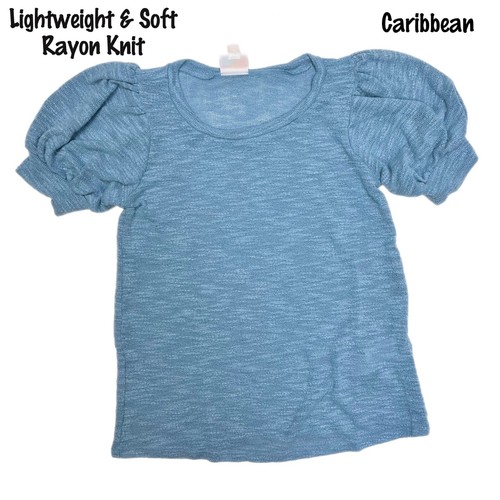 2XL ELOISE LuLaRoe ~ SOLID CARIBBEAN BLUE~ Puff Sleeve Top; Sizes 20-22