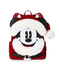 New Disney Parks Santa Claus Mickey Mouse Loungefly Mini Backpack Bag