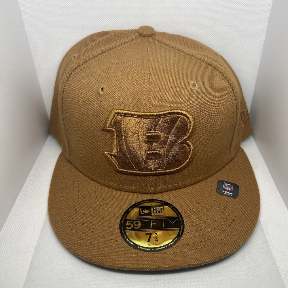 New Era 59Fifty Cincinnati Bengals Rare Gold Color Pack Fitted Hat Size 7 3/4