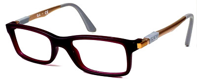 RAY-BAN JR RB1588 3789 Burgundy/Light Brown Eyeglasses Frame 45-16-125