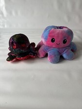 2 X Reversible octopus plush 8" And 10"