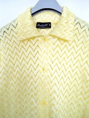 Haut Femme Manches Courtes Brodé - Col V - Taille 46/48 (FR) - Blanc à Motifs Floraux - Neuf