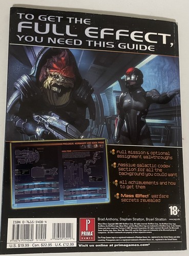 Mass Effect Prima Official Game Strategy Guide Xbox 360 WITH POSTER - Picture 2 of 13