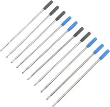 10-Pack Metal Pen Refills Blue Black 115mm Replacement Ballpoint 1mm Tip Ink