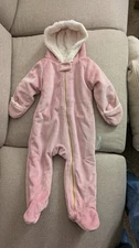 Minky Couture Little Couture Winter Minky Jumpsuit Pink 12-18 months