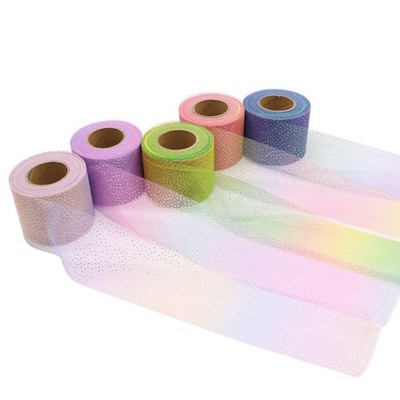 Für REGENBOGEN Farbverlauf Netz Stoff zum Selbermachen Haarschleifen Tutu Röck